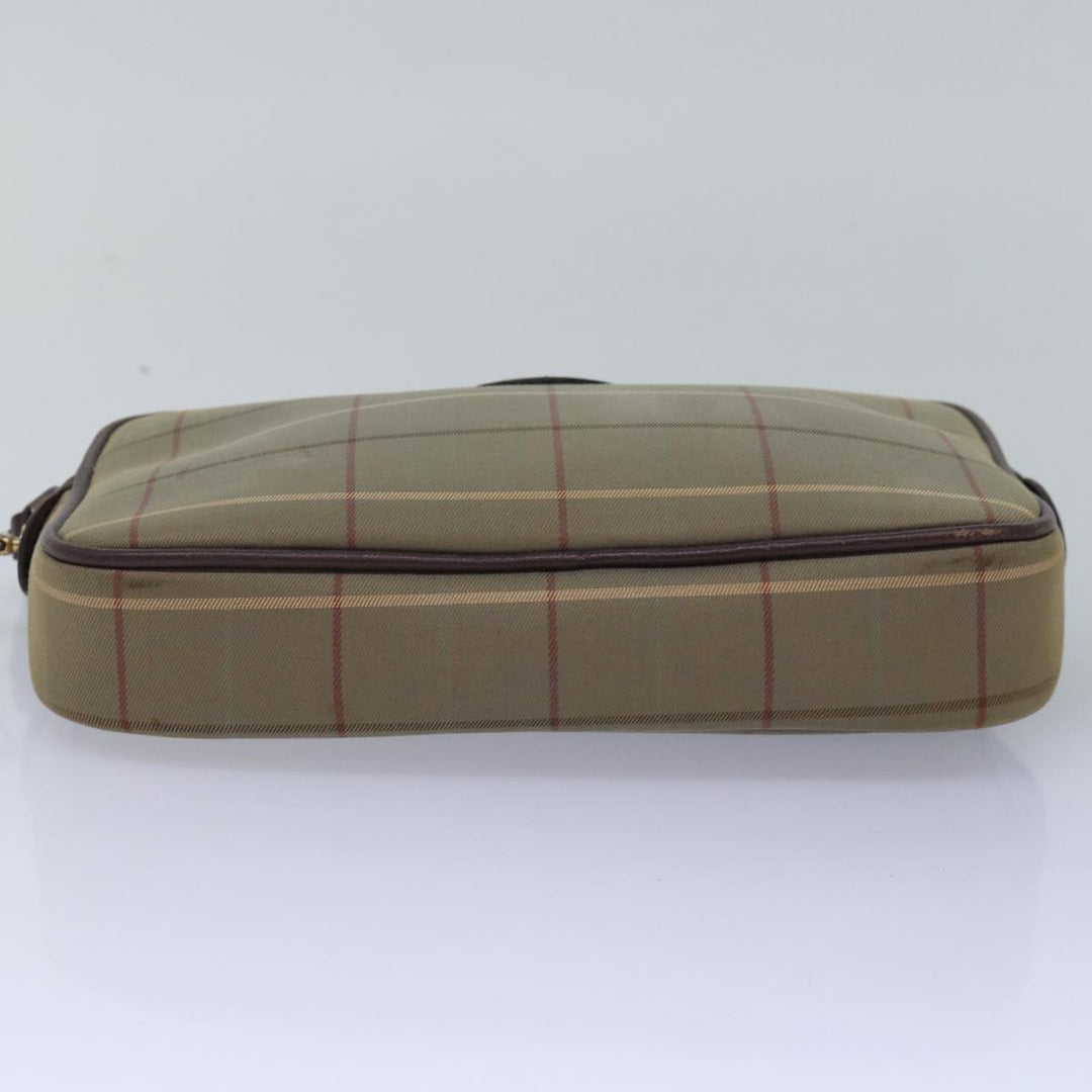 BurberrySs Nova Check Clutch Bag Canvas Beige Auth bs15066