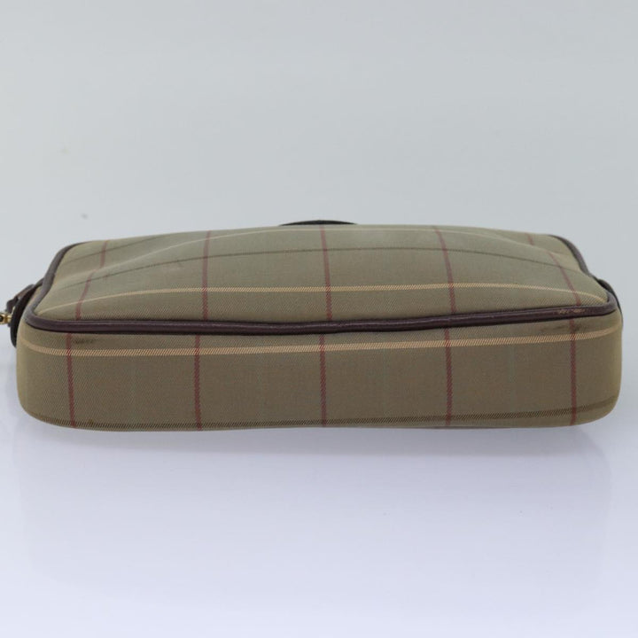BurberrySs Nova Check Clutch Bag Canvas Beige Auth bs15066