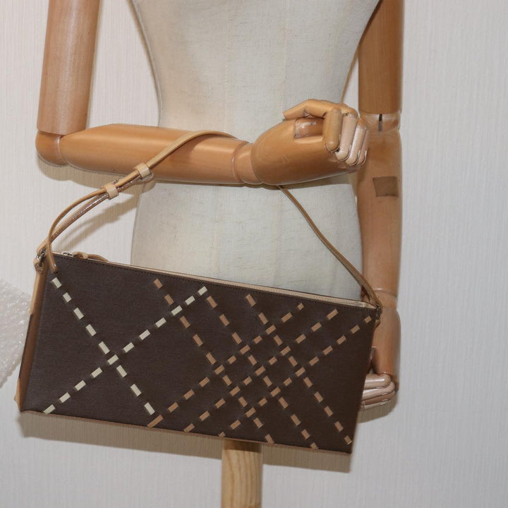 Burberry Hand Bag Canvas Brown Auth bs15077