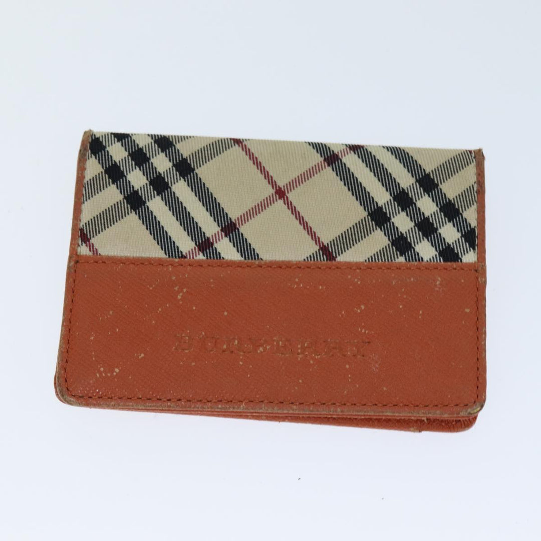 Burberry Coin Purse Billfold Canvas Leather 5Set Beige Black Auth bs15090