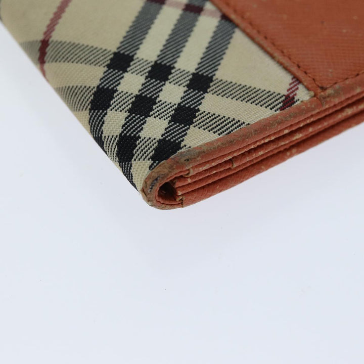 Burberry Coin Purse Billfold Canvas Leather 5Set Beige Black Auth bs15090