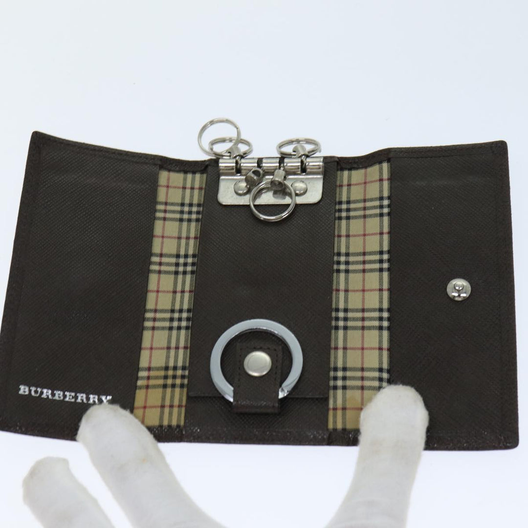 Burberry Coin Purse Billfold Canvas Leather 5Set Beige Black Auth bs15090