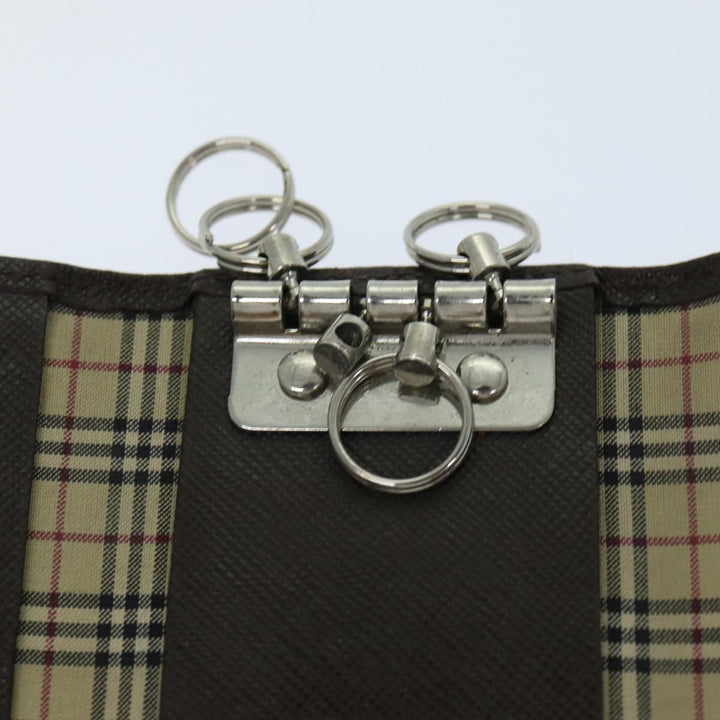 Burberry Coin Purse Billfold Canvas Leather 5Set Beige Black Auth bs15090