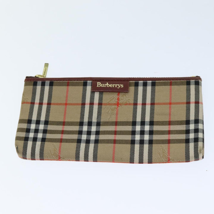 Burberry Coin Purse Billfold Canvas Leather 5Set Beige Black Auth bs15090