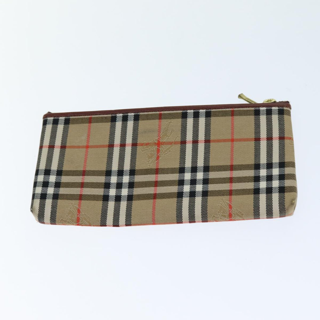 Burberry Coin Purse Billfold Canvas Leather 5Set Beige Black Auth bs15090