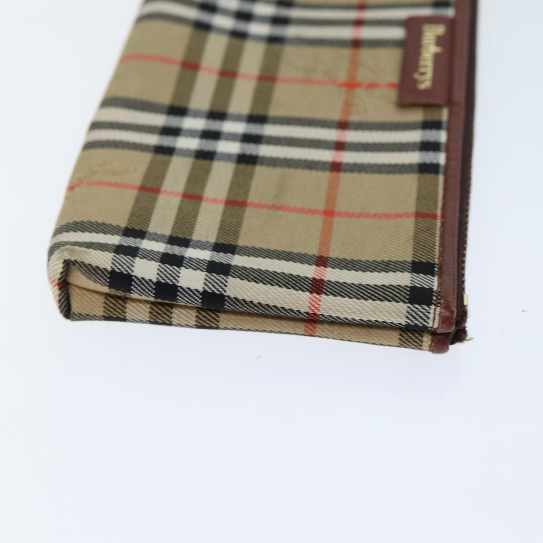 Burberry Coin Purse Billfold Canvas Leather 5Set Beige Black Auth bs15090