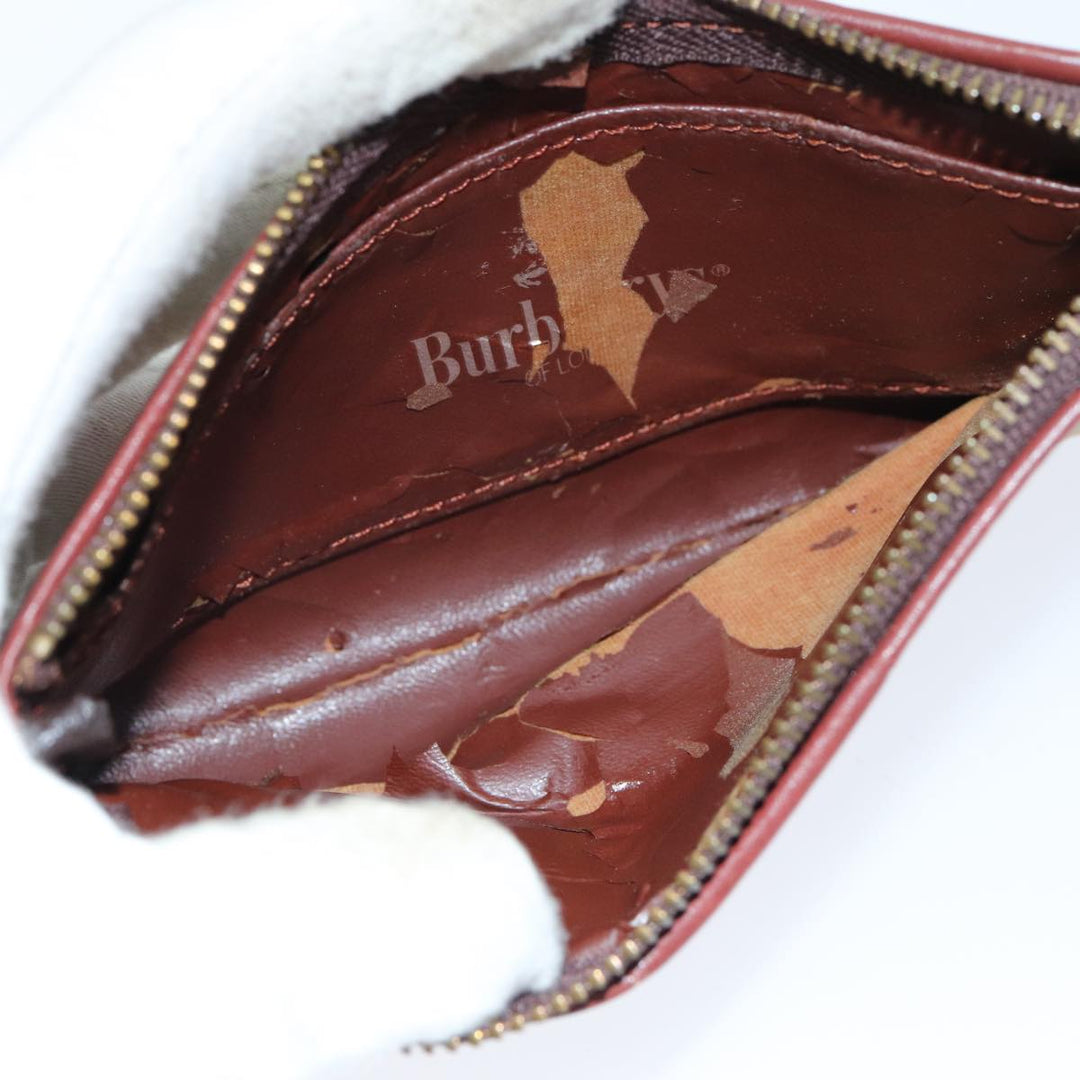 Burberry Coin Purse Billfold Canvas Leather 5Set Beige Black Auth bs15090