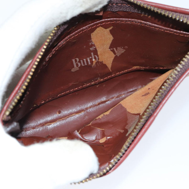 Burberry Coin Purse Billfold Canvas Leather 5Set Beige Black Auth bs15090