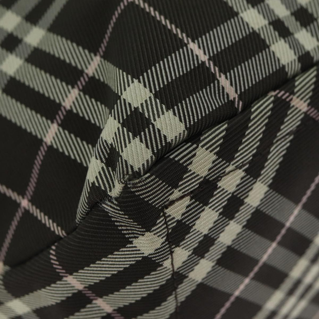 Burberry Nova Check Blue Label Tote Bag Nylon Brown Auth bs15120