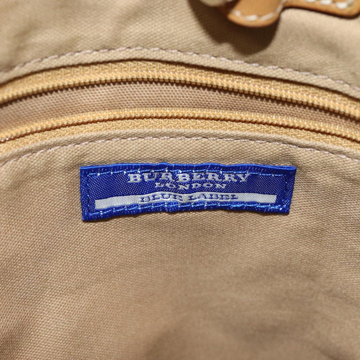 Burberry Nova Check Blue Label Tote Bag Nylon Brown Auth bs15120