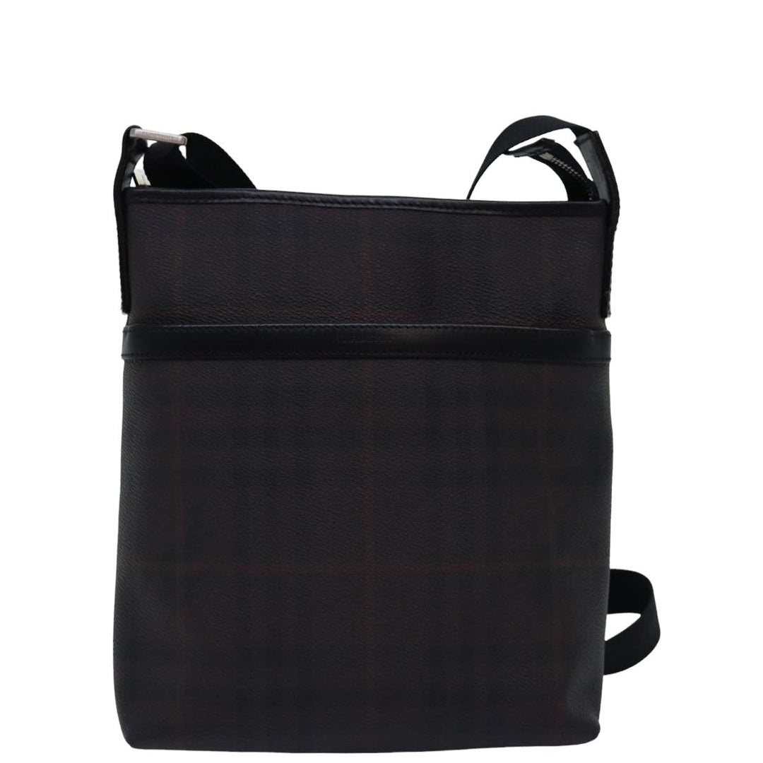 Burberry Nova Check Shoulder Bag PVC Leather Brown Auth bs15130