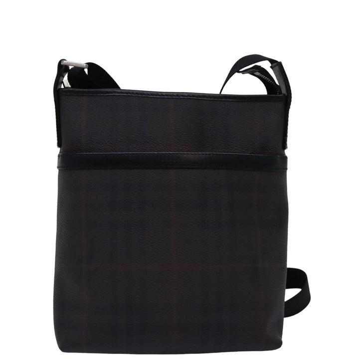 Burberry Nova Check Shoulder Bag PVC Leather Brown Auth bs15130