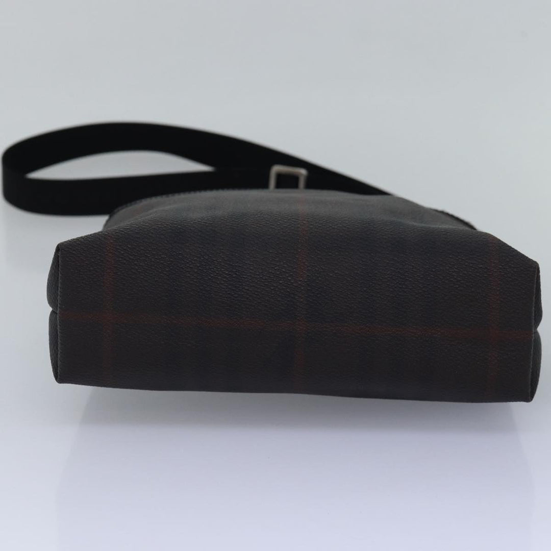 Burberry Nova Check Shoulder Bag PVC Leather Brown Auth bs15130