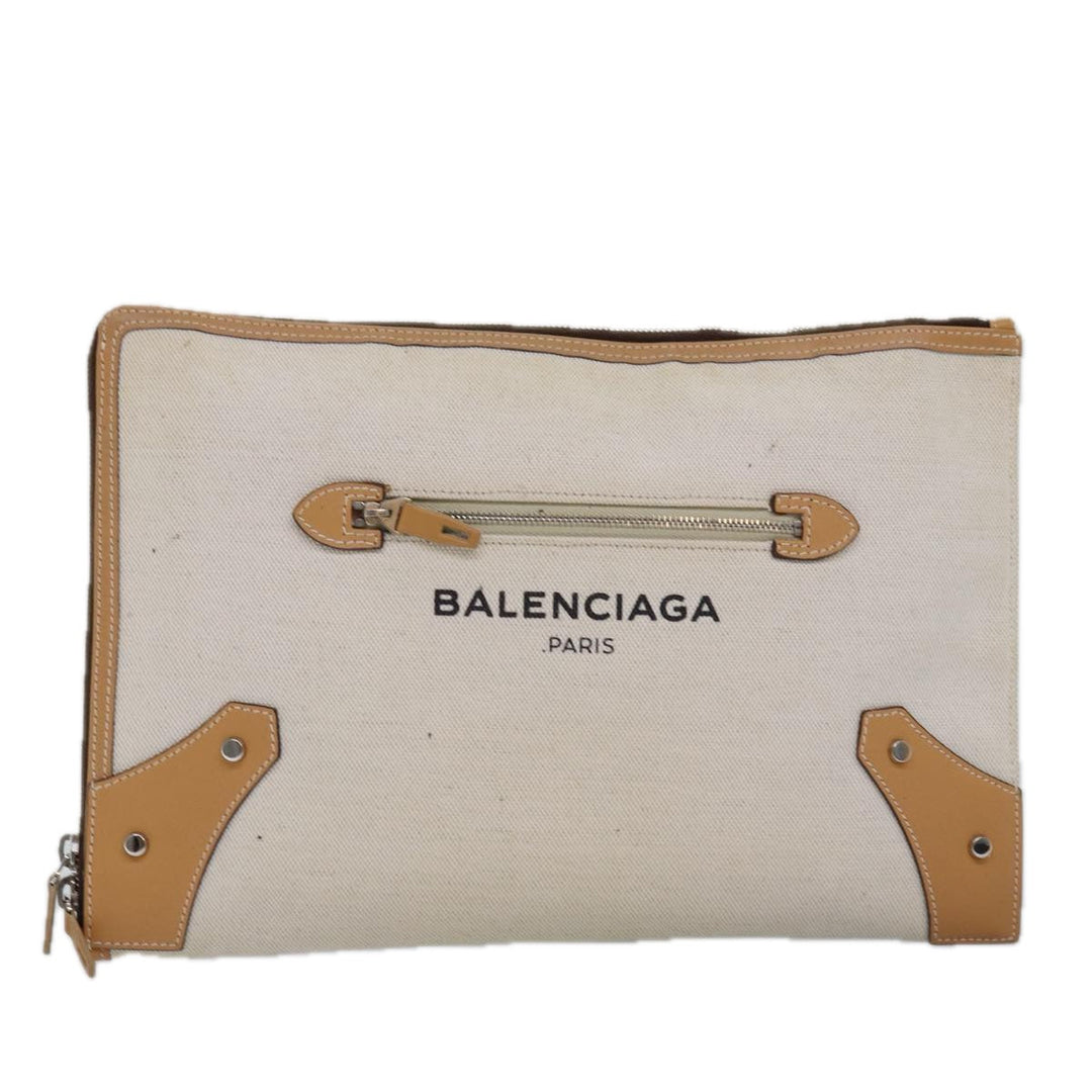Top Quality Balenciaga Clutch Bag Canvas Beige 419994 Auth bs15134