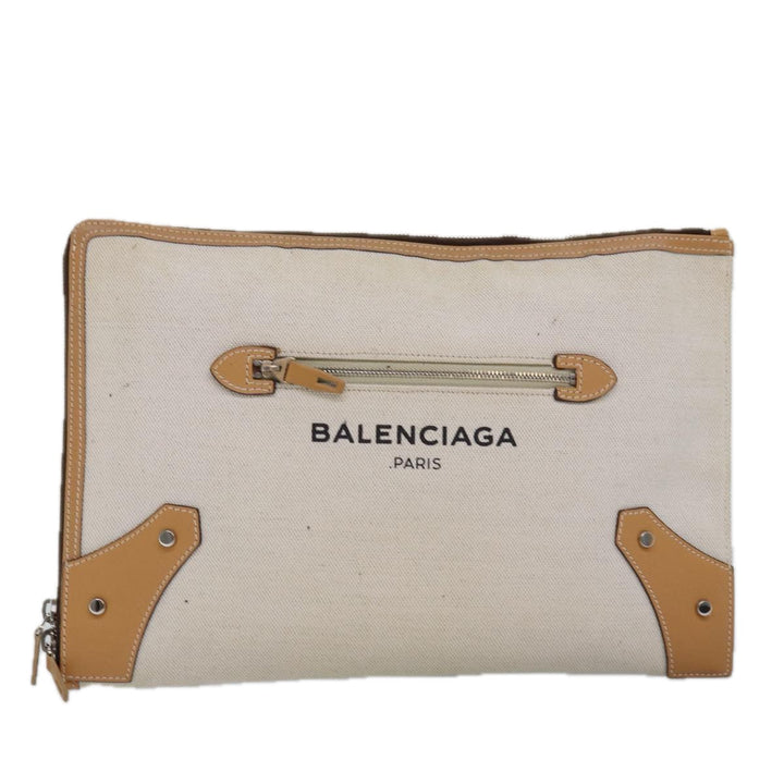 Top Quality Balenciaga Clutch Bag Canvas Beige 419994 Auth bs15134