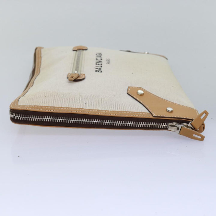 Top Quality Balenciaga Clutch Bag Canvas Beige 419994 Auth bs15134