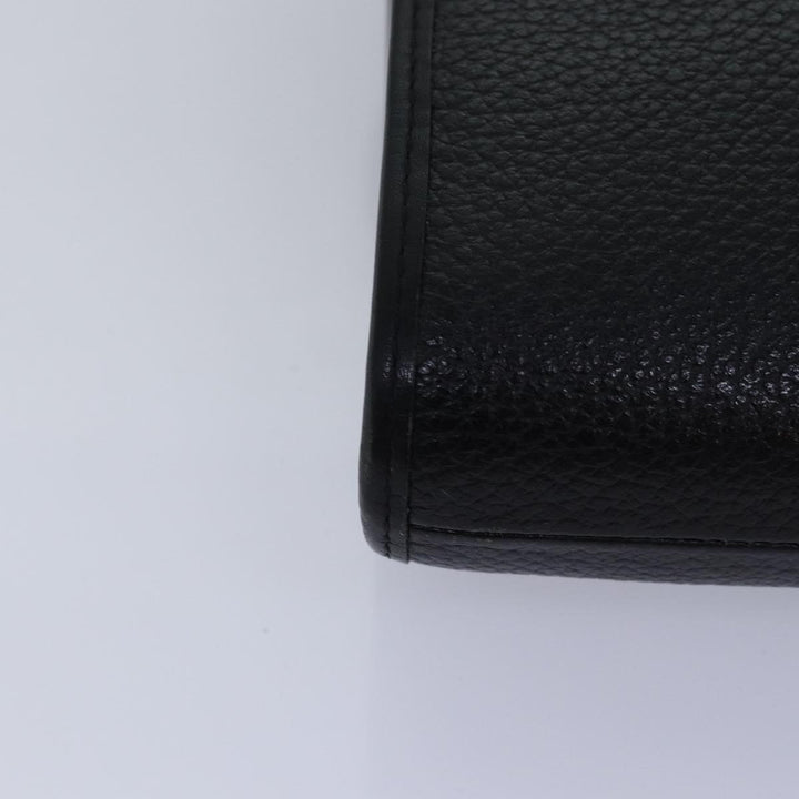 BurberrySs Clutch Bag Leather Black Auth bs15137