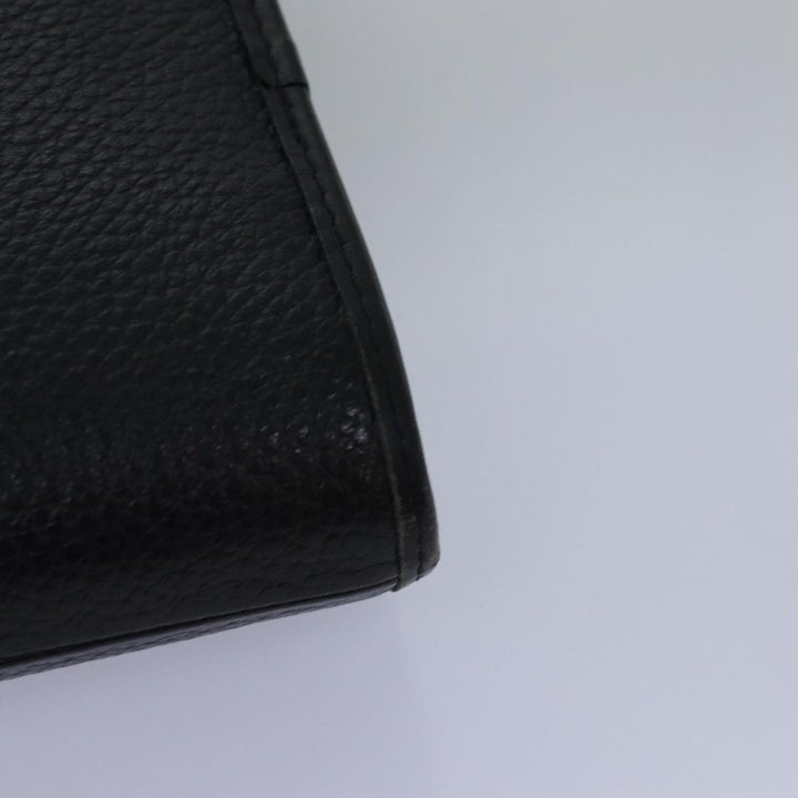 BurberrySs Clutch Bag Leather Black Auth bs15137