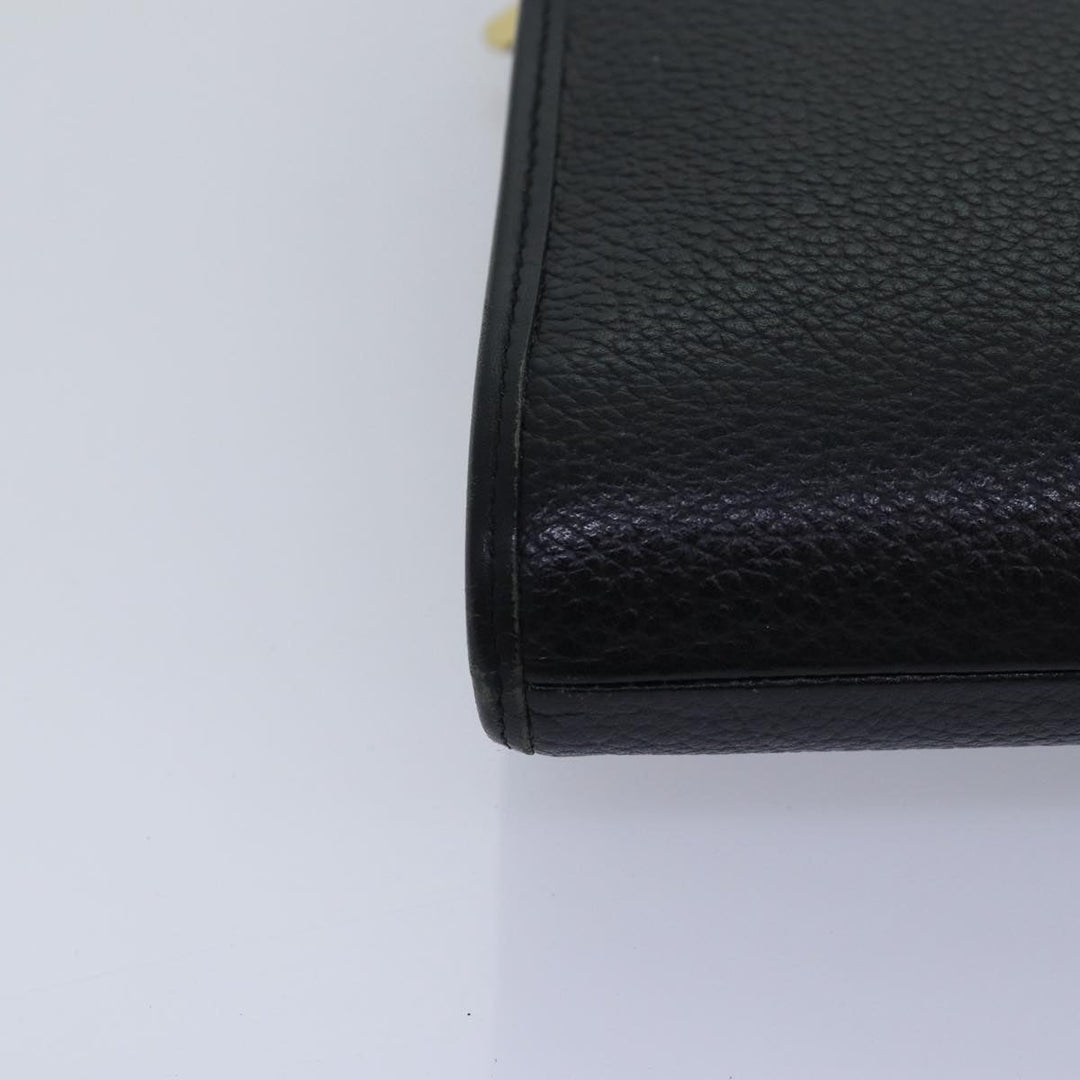 BurberrySs Clutch Bag Leather Black Auth bs15137