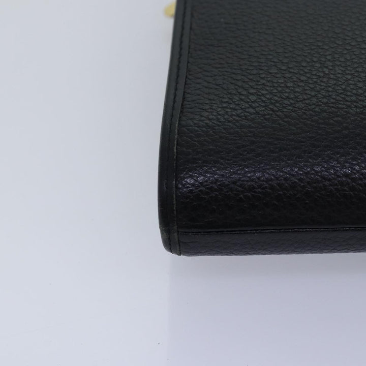 BurberrySs Clutch Bag Leather Black Auth bs15137