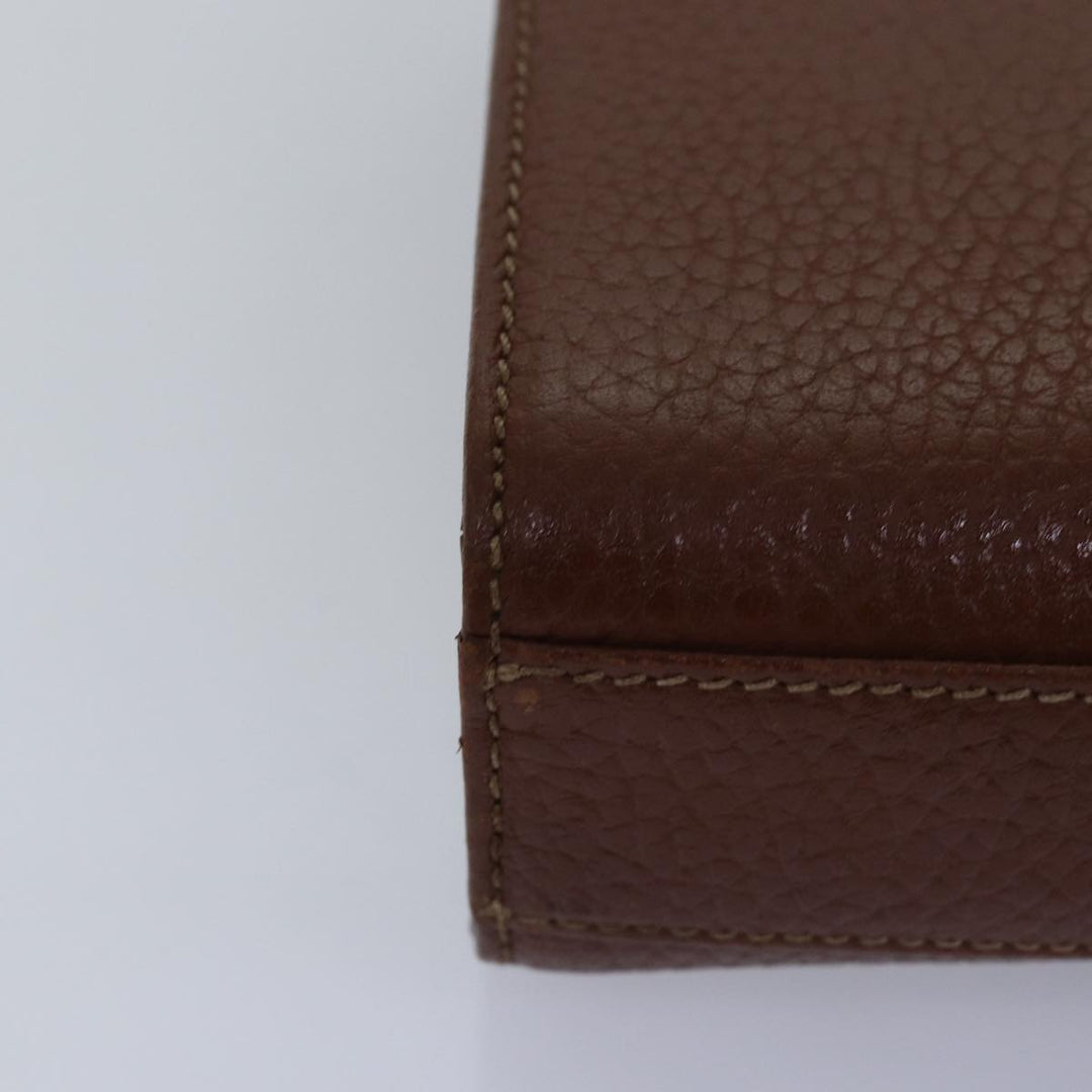 BurberrySs Clutch Bag Leather Brown Auth bs15138