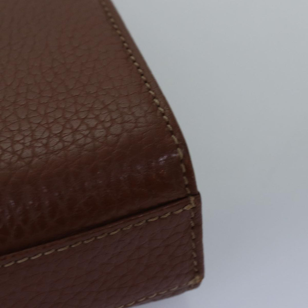 BurberrySs Clutch Bag Leather Brown Auth bs15138