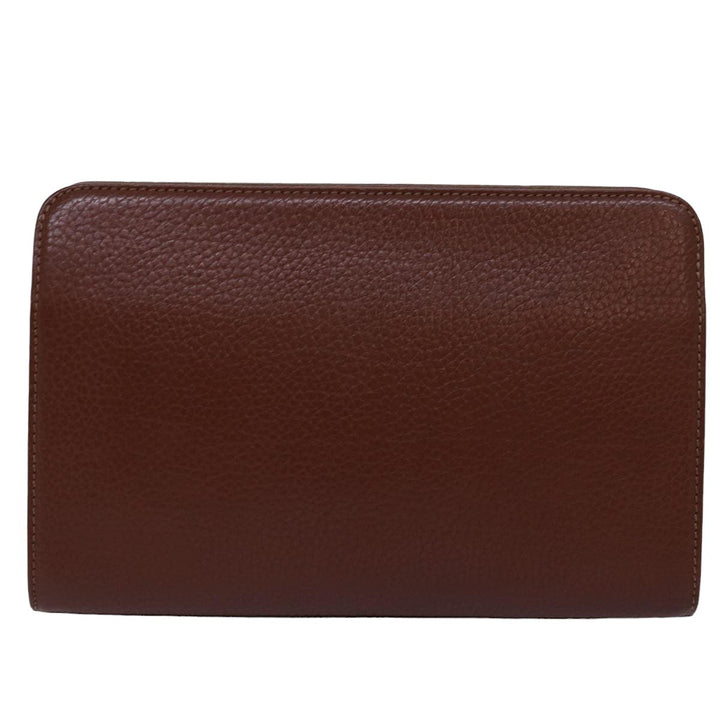 BurberrySs Clutch Bag Leather Brown Auth bs15138