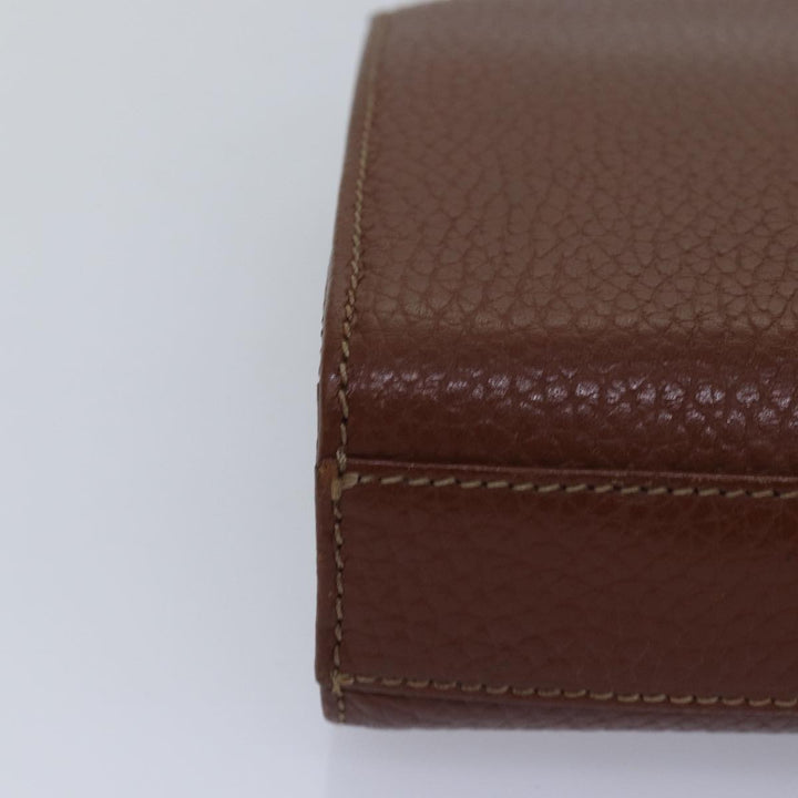 BurberrySs Clutch Bag Leather Brown Auth bs15138