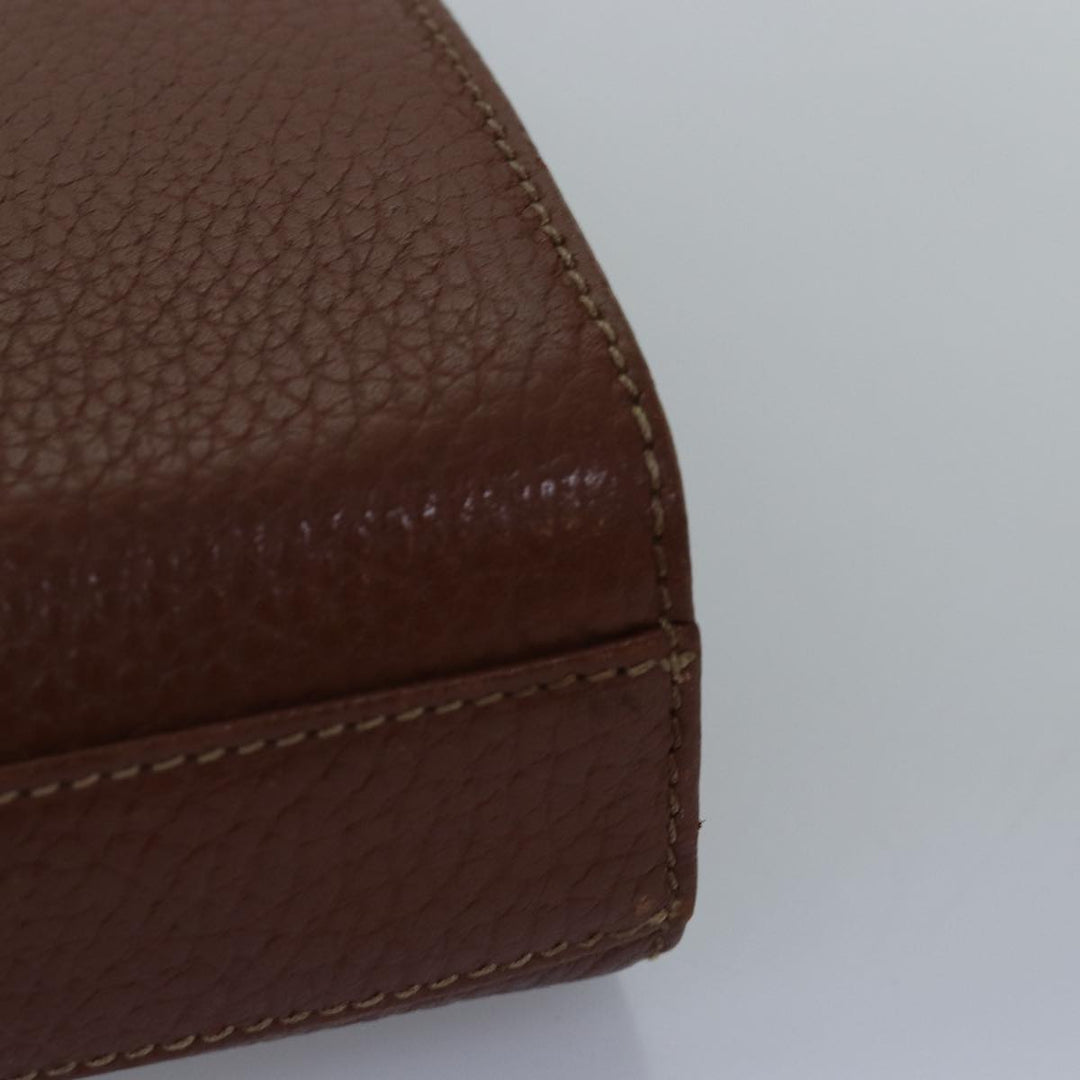 BurberrySs Clutch Bag Leather Brown Auth bs15138