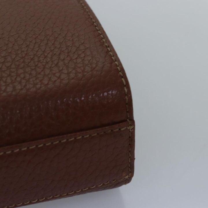 BurberrySs Clutch Bag Leather Brown Auth bs15138