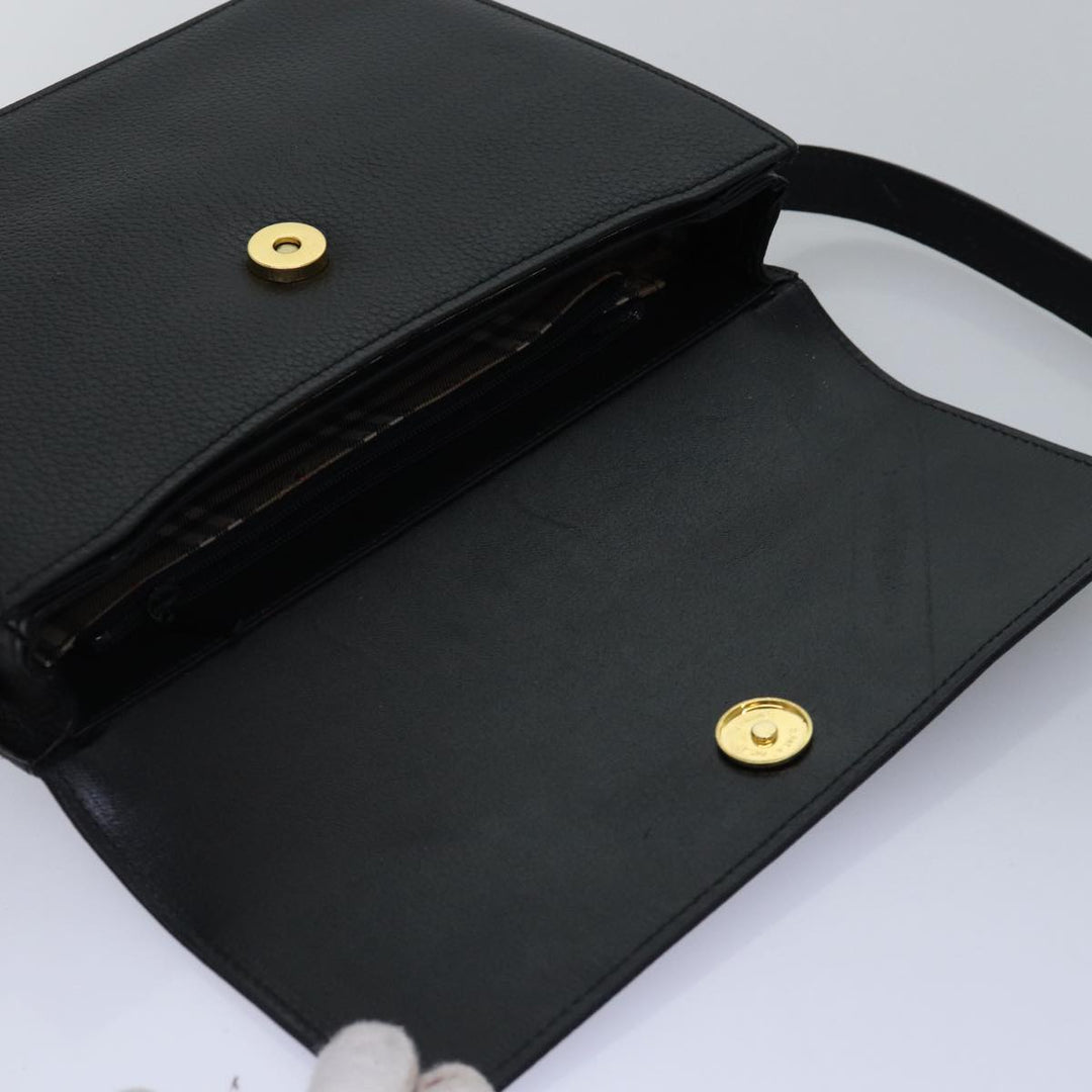 BurberrySs Shoulder Bag Leather Black Auth bs15151