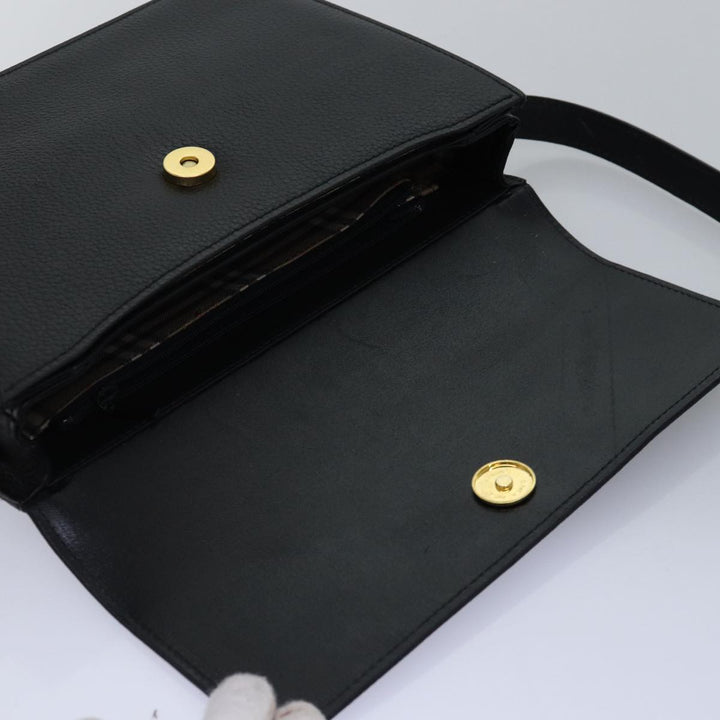 BurberrySs Shoulder Bag Leather Black Auth bs15151