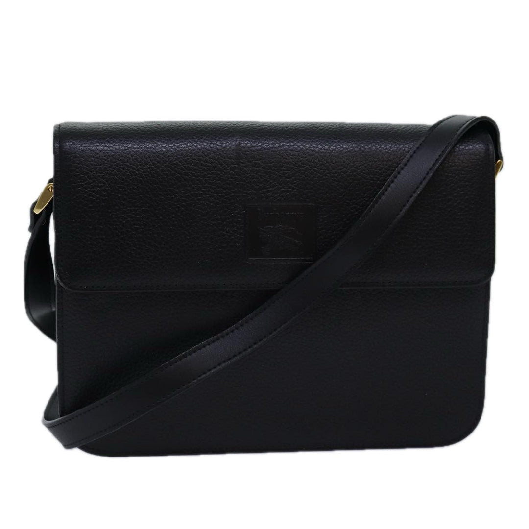 BurberrySs Shoulder Bag Leather Black Auth bs15151