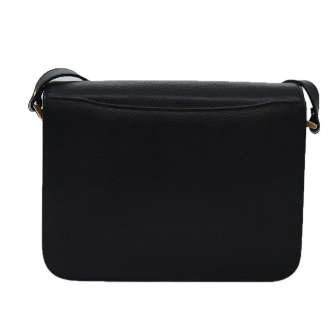 BurberrySs Shoulder Bag Leather Black Auth bs15151