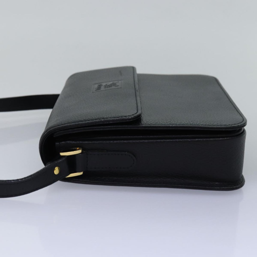 BurberrySs Shoulder Bag Leather Black Auth bs15151