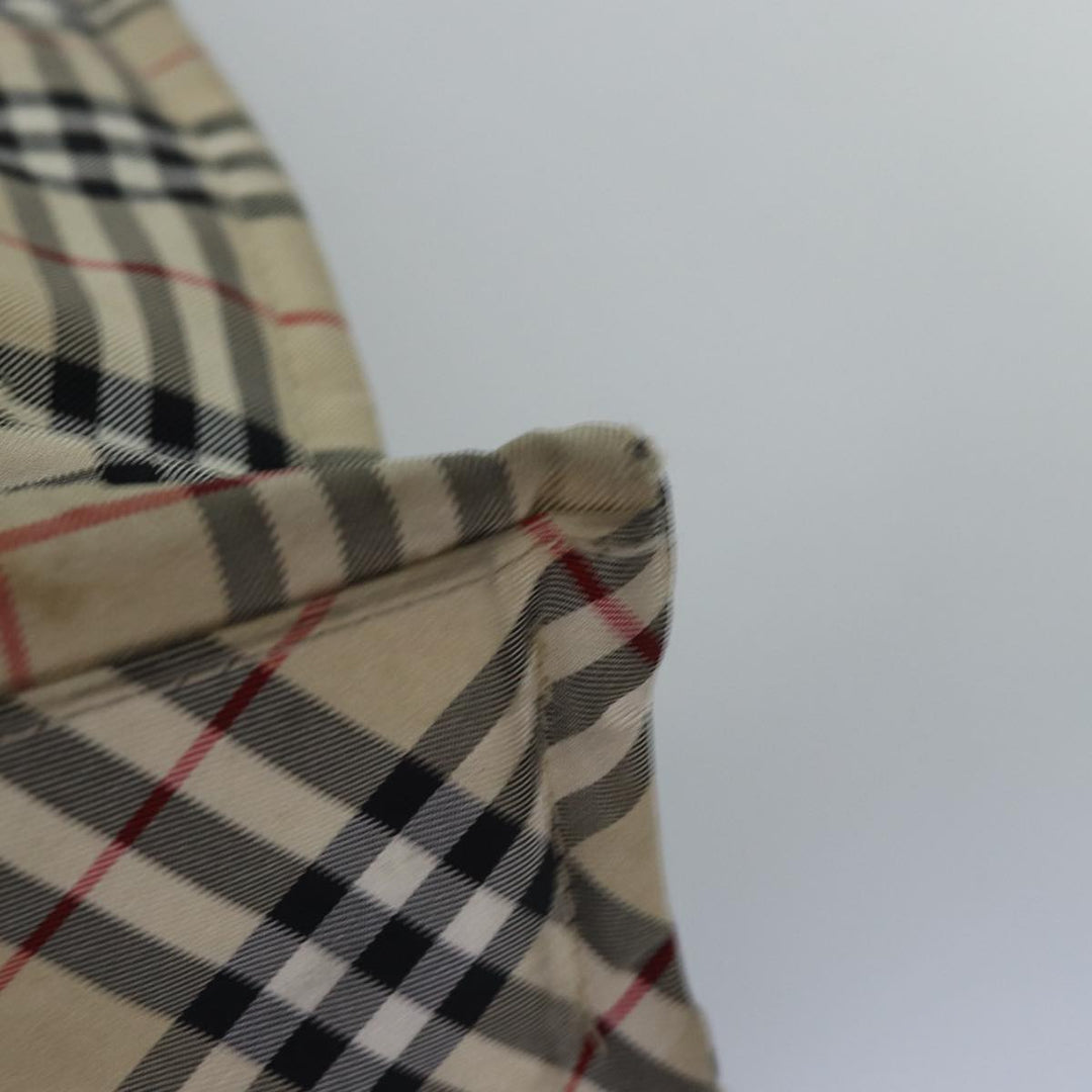 Burberry Nova Check Blue Label Hand Bag Nylon Beige Auth bs15174