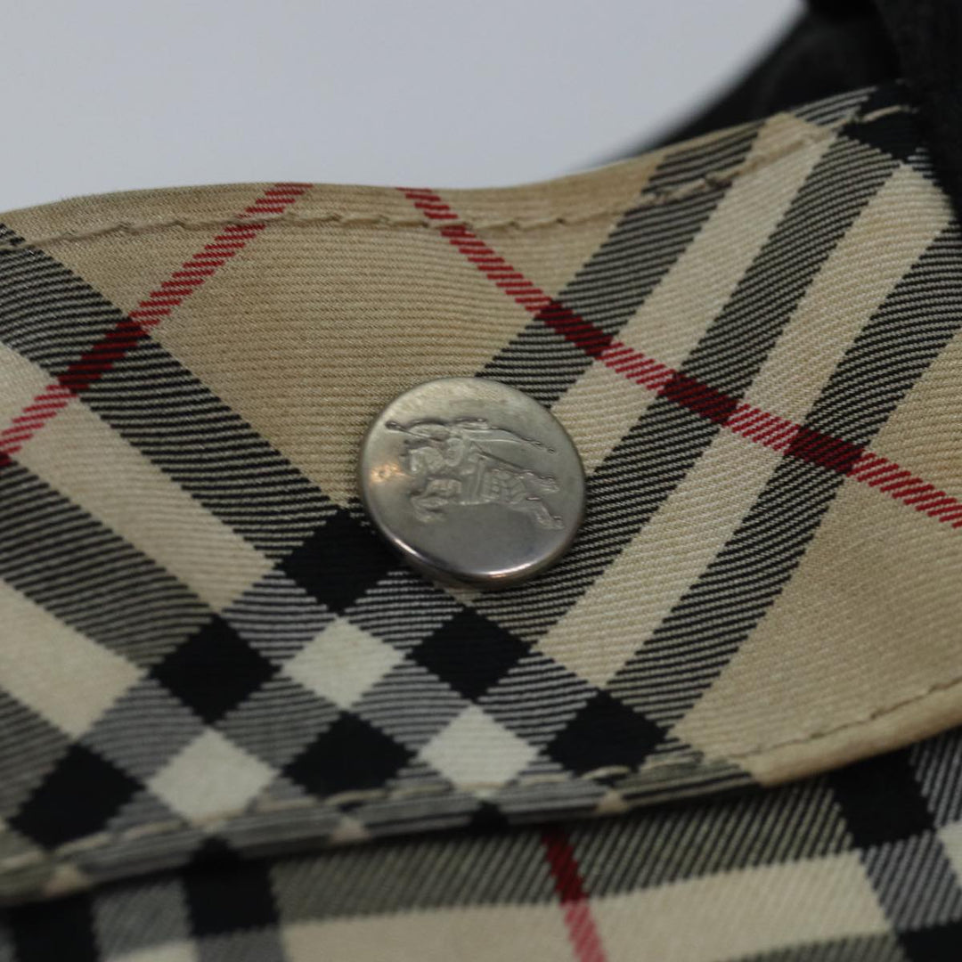 Burberry Nova Check Blue Label Hand Bag Nylon Beige Auth bs15174