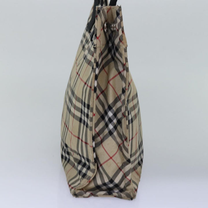 Burberry Nova Check Blue Label Hand Bag Nylon Beige Auth bs15174