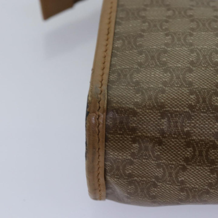 Celine Macadam Canvas Clutch Bag Beige Auth bs15221