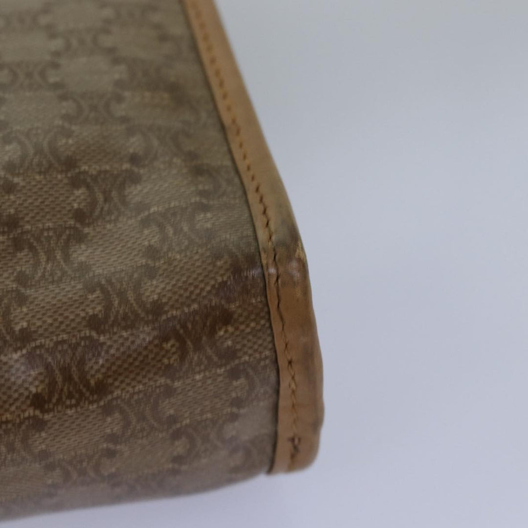Celine Macadam Canvas Clutch Bag Beige Auth bs15221