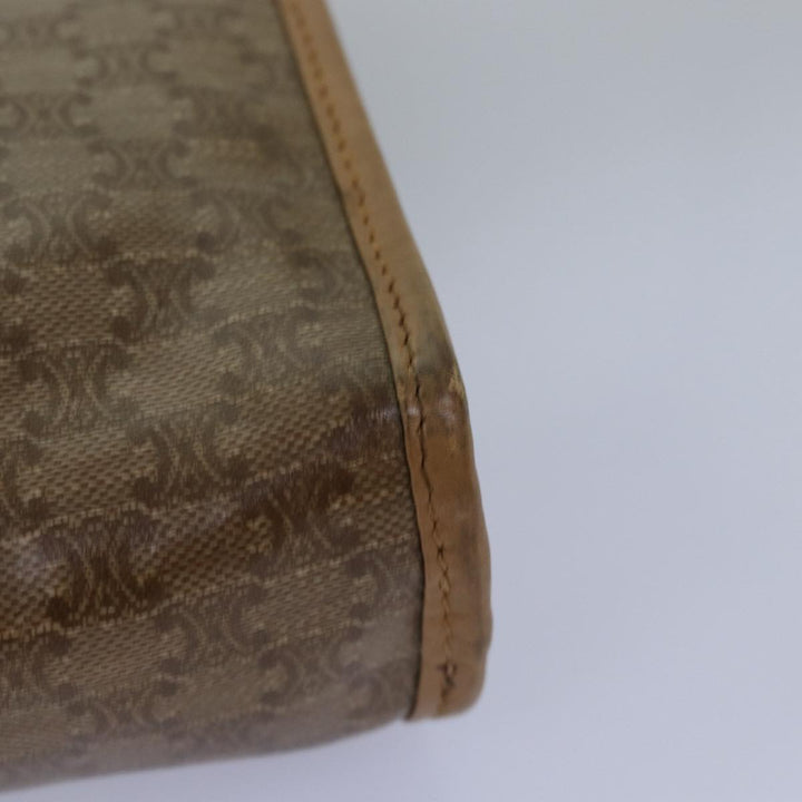 Celine Macadam Canvas Clutch Bag Beige Auth bs15221