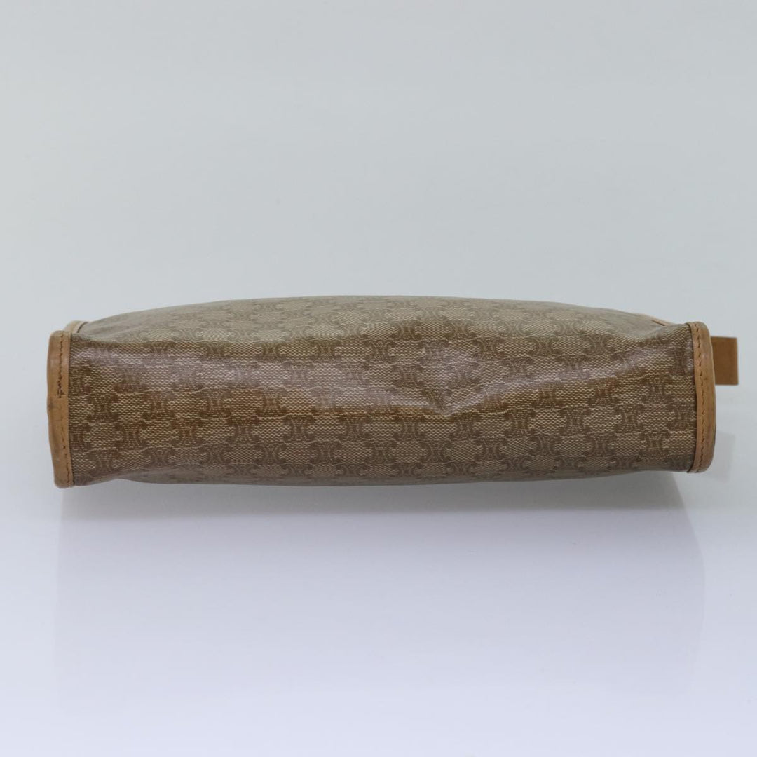 Celine Macadam Canvas Clutch Bag Beige Auth bs15221