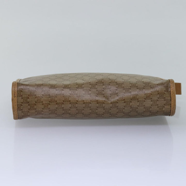 Celine Macadam Canvas Clutch Bag Beige Auth bs15221