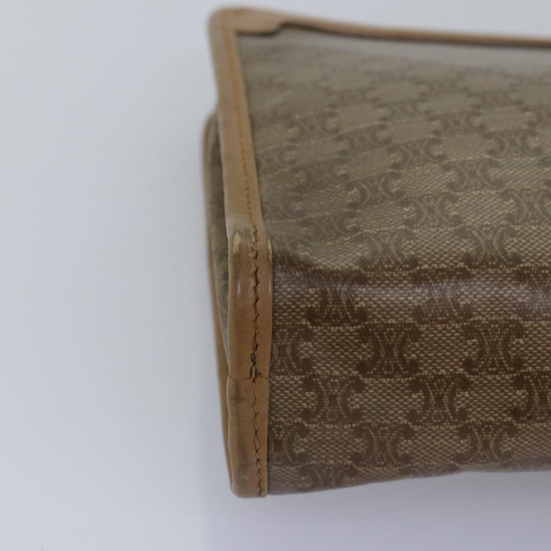 Celine Macadam Canvas Clutch Bag Beige Auth bs15221