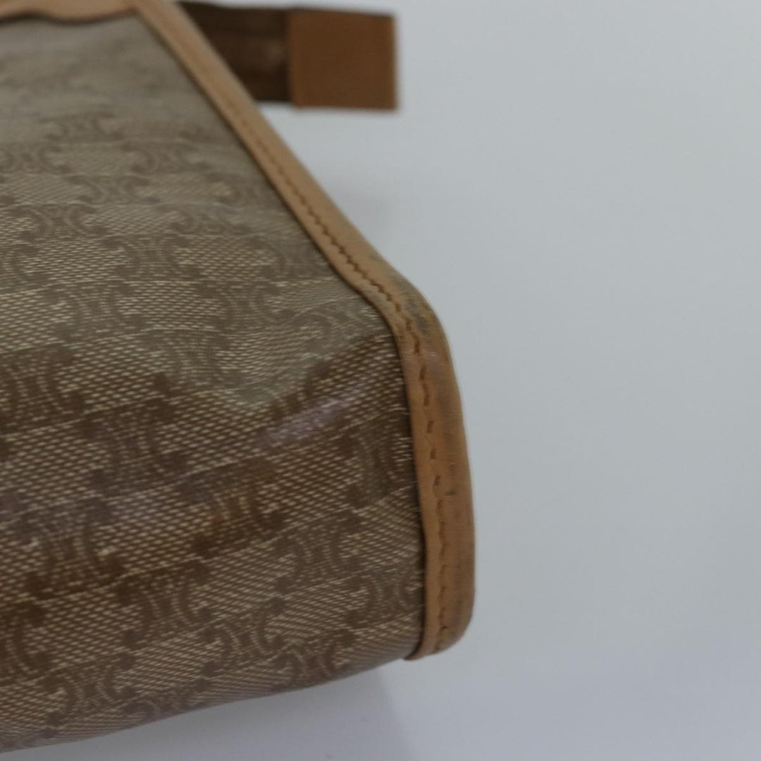 Celine Macadam Canvas Clutch Bag Beige Auth bs15221