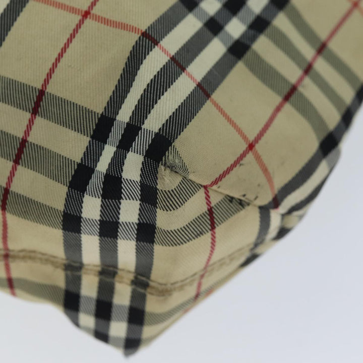 Burberry Nova Check Hand Bag Nylon Beige Auth bs15243