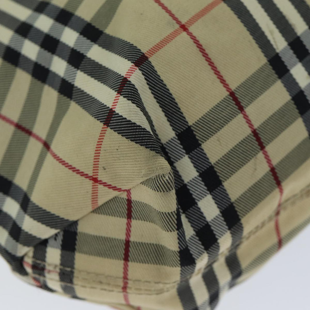 Burberry Nova Check Hand Bag Nylon Beige Auth bs15243