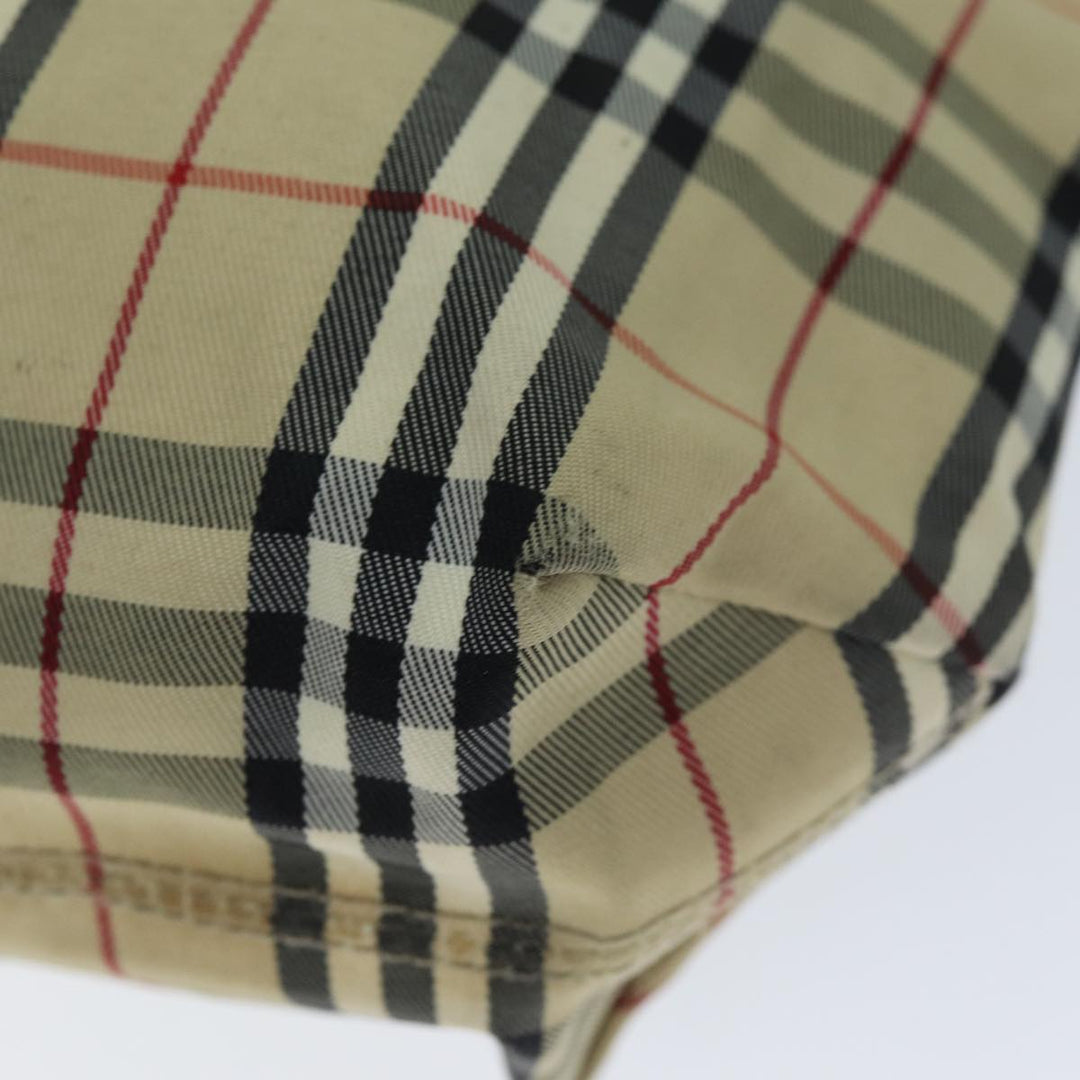 Burberry Nova Check Hand Bag Nylon Beige Auth bs15243