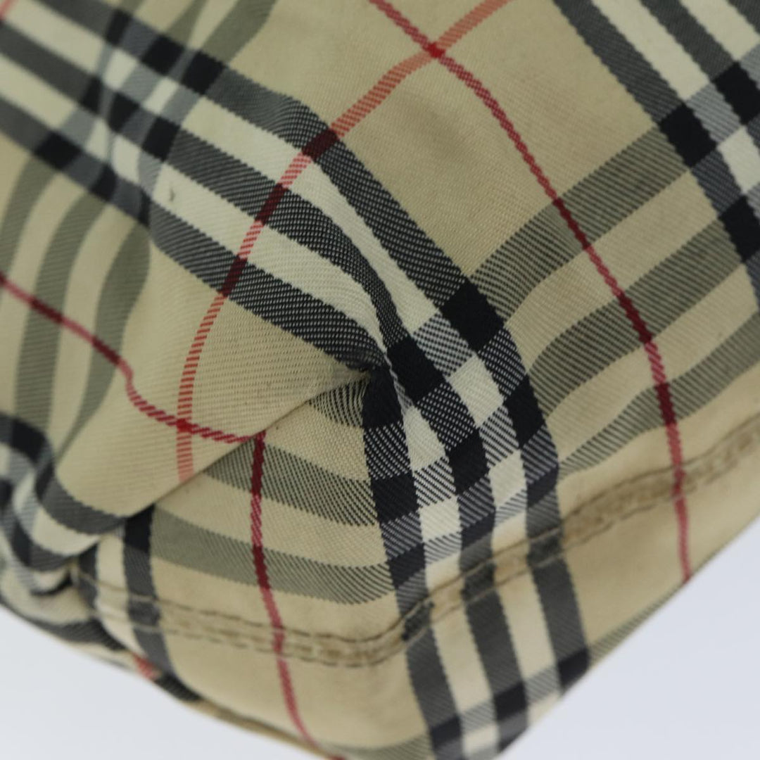 Burberry Nova Check Hand Bag Nylon Beige Auth bs15243