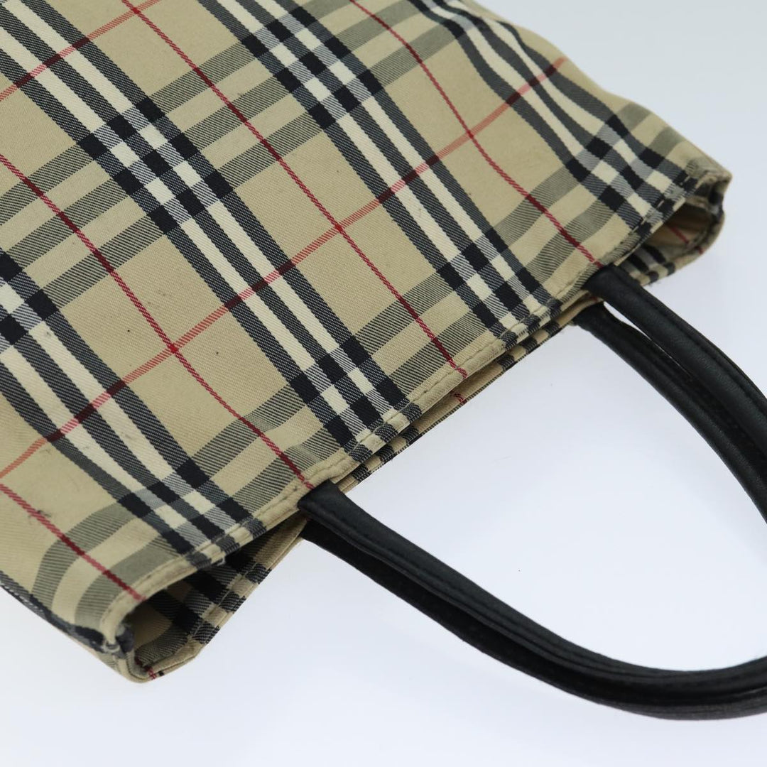 Burberry Nova Check Hand Bag Nylon Beige Auth bs15243